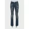 Men's ripped straight-leg jeans