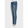 Джинси slim fit з вишивкою на кишені