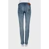 Джинси slim fit з вишивкою на кишені