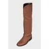 Brown matte leather boots