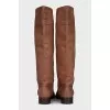 Brown matte leather boots