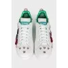 Leather sneakers with Portofino decor