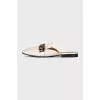 White leather mules