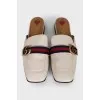 White leather mules