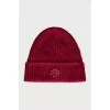 Knitted red hat