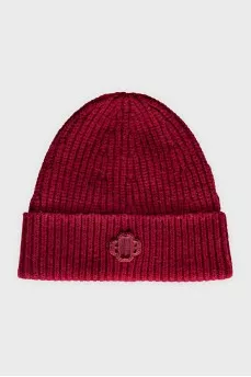 Knitted red hat