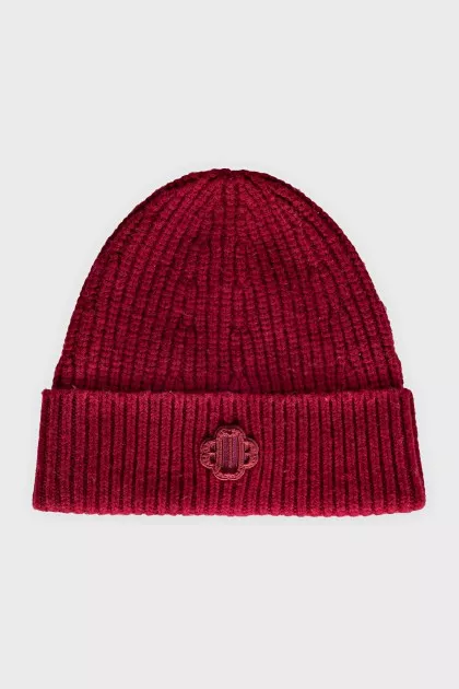 Knitted red hat