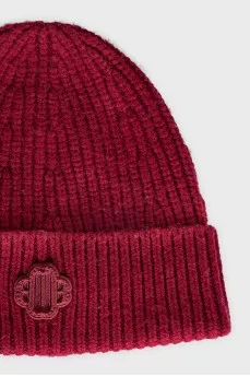 Knitted red hat