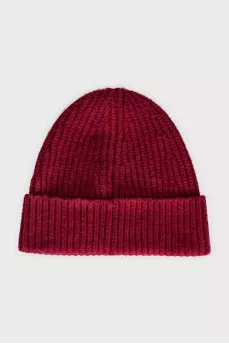 Knitted red hat