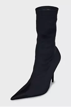 Textile ankle boots with heels