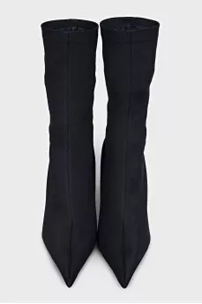 Textile ankle boots with heels
