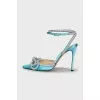 Satin slingbacks decorated with crystals