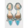 Satin slingbacks decorated with crystals