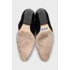 Suede boots with silver hardware