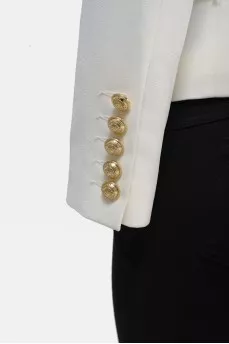Fitted jacket with jeans insert with tag