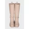 Beige boots with gold decor