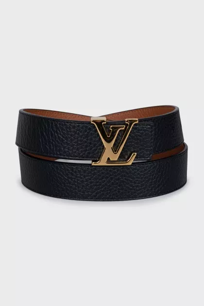 Двосторонній шкіряний ремінь LV Initials