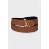 Двосторонній шкіряний ремінь LV Initials