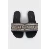 Flip-flops with a brand logo