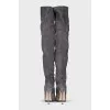 Grey suede over-the-knee boots