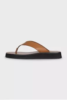 Ginza leather flip-flops
