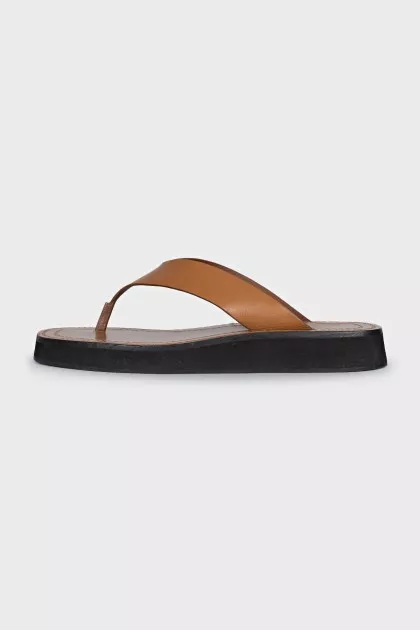 Ginza leather flip-flops