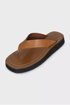 Ginza leather flip-flops