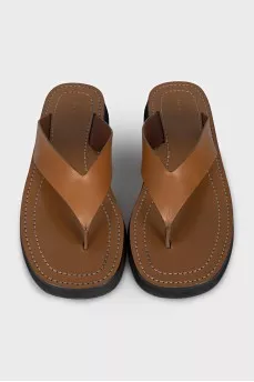 Ginza leather flip-flops