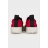 Red slip-ons with crystals