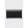 Eco-leather crossbody with rhinestones
