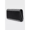 Eco-leather crossbody with rhinestones