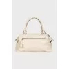 Leather bag with patch pocket