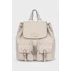 White leather backpack