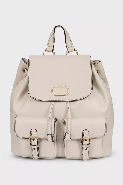 White leather backpack