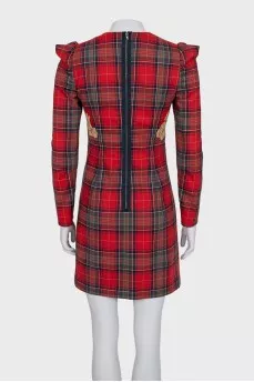 Plaid dress with lace