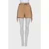 Brown shorts with fringe