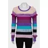 Merino wool jumper with ruffles