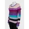 Merino wool jumper with ruffles