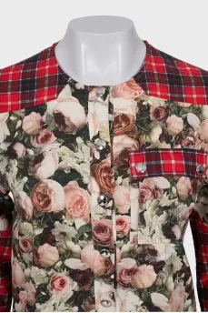 Floral print shirt with buttons