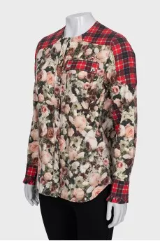 Floral print shirt with buttons