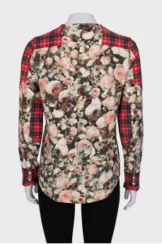 Floral print shirt with buttons
