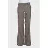 Straight-leg checked wool trousers