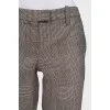 Straight-leg checked wool trousers