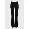 Black wool flared trousers