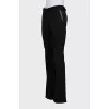 Black wool flared trousers