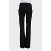 Black wool flared trousers
