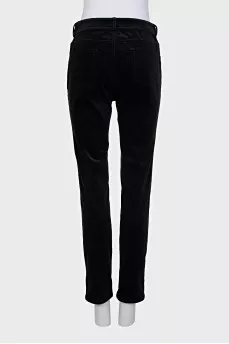 Low-rise velvet trousers