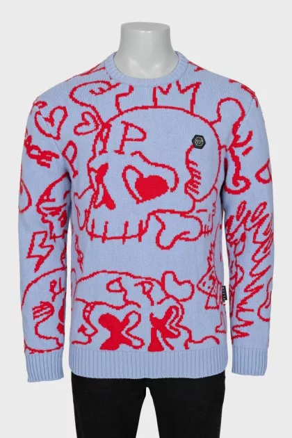 Men's sweater with signature print