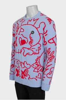 Men's sweater with signature print