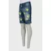 Men's denim shorts with signature embroidery